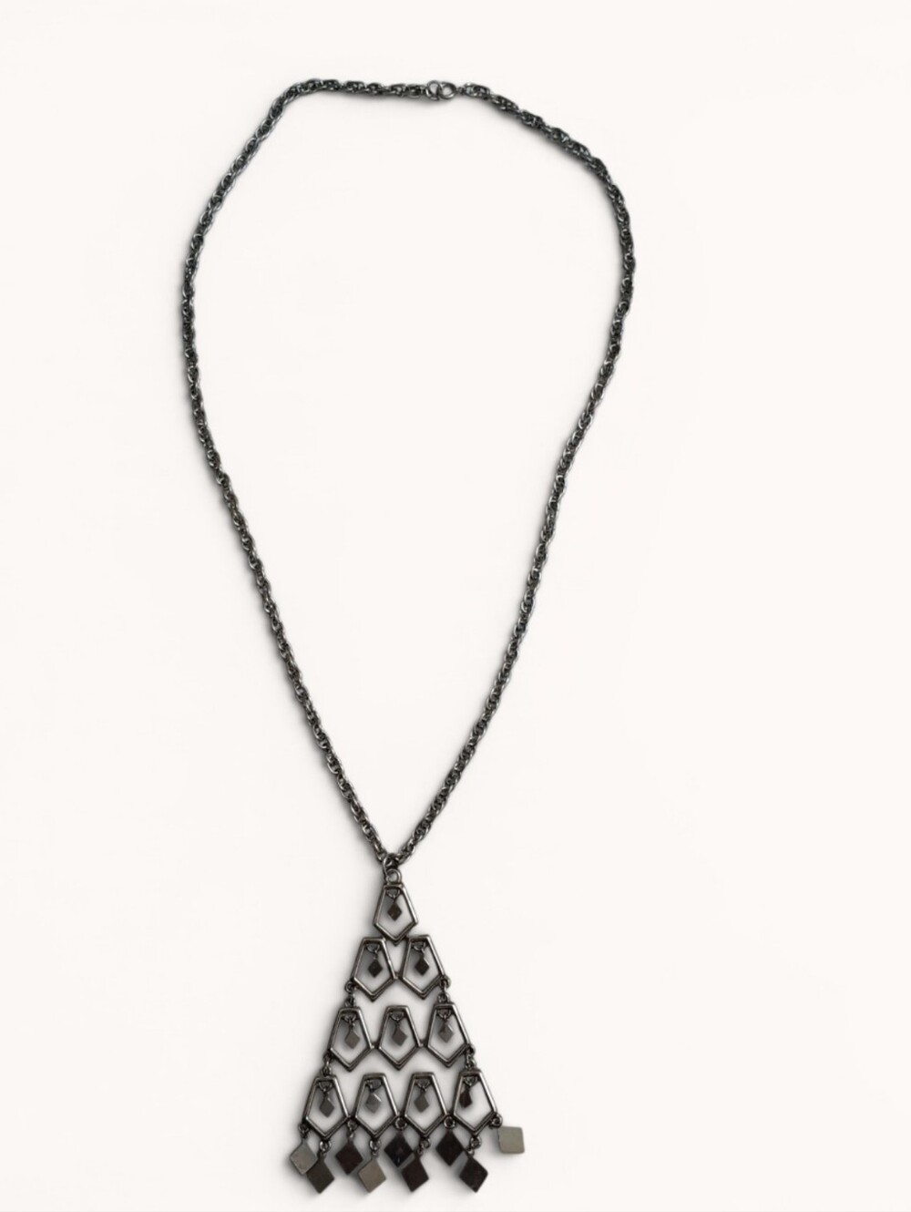 Lisner Vintage Geometric Tassel Pendant Necklace